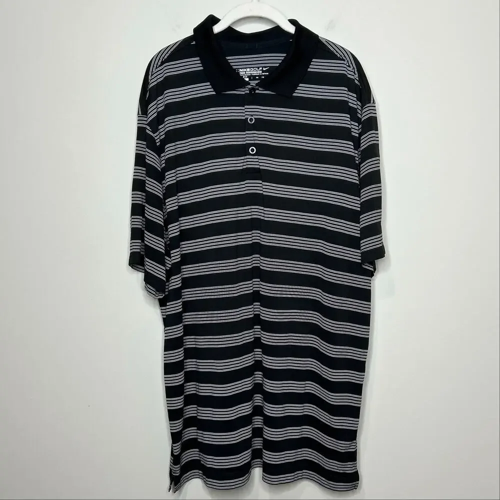 Nike Golf Tour Performance Polo Shirt Size XXL Dri-Fit Short Sleeves Black